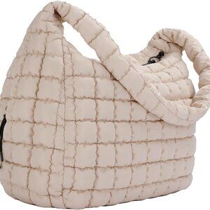 Elegant Quilted Tote Bag - Large Hobo, Lightweight & Versatile for All Occasions
